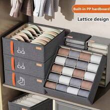 1 pieza Caja de almacenamiento plegable para ropa interior, organizador de cajón de estilo con múltiples compartimentos para sostenes, ropa interior, calcetines, adecuado para armario, dormitorio, hogar, dormitorio, ahorro de espacio, también se puede usar como decoración, decoración navideña, decoración de habitación, decoración del hogar, organizador de almacenamiento, artículo esencial de viaje - Multicolor - Ver 2