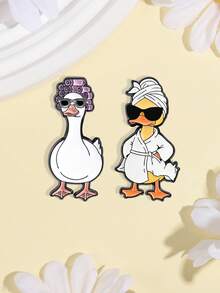 一套可爱宠物表情印章，治愈系可爱宠物动物趣味鸭子胸针徽章饰品礼物送给朋友 - 彩色 - 查看 7