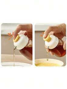 1 pièce Nouvelle bouteille d'huile mignonne avec pression, bouteille multifonction pour sauce/sauce soja pour la cuisine, distributeur d'assaisonnement détachable - Multicolore - Voir 6