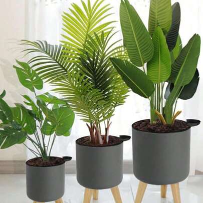 1 Piece Of Modern Indoor Bracket Flowerpot With Bracket And Watering Inner Pot, Equipped With Efficient Drainage And Water Storage Function, Clinker Flowerpot, Indoor Flowerpot, Suitable For Bedroom, Living Room, Balcony, Office Area And Outdoor, Floor Mounted Potted Flowerpot, Home Flowerpot, Nursery Flowerpot, Self-Priming Flowerpot, Courtyard Decoration Flowerpot, Floor Mounted Simulated Plant Flowerpot, Plant Herb Flowerpot, Detachable And Movable Bracket Flowerpot