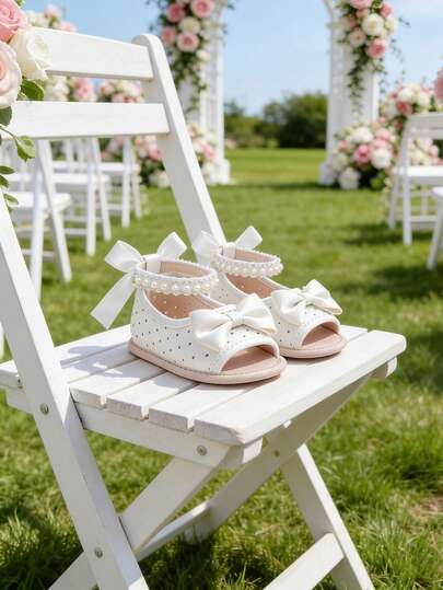 Infant Girls' Sandals, Summer Infant Bridesmaid Flat Shoes, Newborn Toddler Walking Shoes