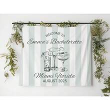1PC Custom Bachelorette Tapestry, Personalized Bachelorette Party Banner, Bridal Shower Decor, Social Club Bachelorette Sign, 5 Sizes Available - 白色 - 查看 5