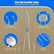 KLONKEE 9件套陶瓷喷枪熔炼铸造套装，包含2根坩埚搅拌棒 | 铸造模具 | 11合1锭模 | 石英板 | 陶瓷坩埚 | 陶瓷碗 | 坩埚碗夹，金属熔炼铸造套装 - 彩色 - 查看 6