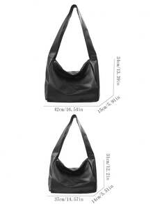 1个黑色大号（42cm*15cm*34cm）、1个黑色小号（37cm*14cm*31cm）、PU皮革、情侣款、单肩斜挎包、男士单肩包、斜挎包、女士单肩包、斜挎包、大容量、纯色、翻盖单肩包、邮差包、返校季、高中及大学生背包、背包，适用于校园、学生、通勤、度假、旅行等场合。 - 彩色 - 查看 10