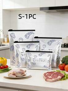 1/10/15/20/45Pcs Durable Antibacterial Foil Bags, Thick Aluminum Foil Food Pouches, Zipper Closure Food Bags, Reusable Fresh-Keeping Organizer, Practical Kitchen Supplies For Freezer Storage & Food Sorting - Multicolor - View 13