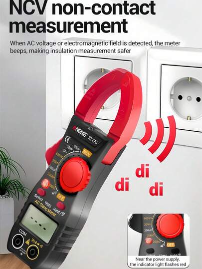 高精度デジタルクランプメーター 音声ブロードキャスト機能付き、AC電流計、電気技師向け高性能マルチメーター