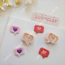 2pcs/Set Valentine's Day Heart Themed Jewelry Making Kits, Heart Speech Bubble Shape Polymer Clay Cutters For DIY Pendants Earrings Making - Heart - View 5