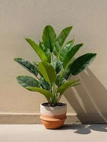 2pcs 81cm Large Artificial Green Plant, Banana Tree, Evergreen Leaves, Tropical Fake Palm Branches, Plastic Strelitzia Leaves, Monstera Leaves, Home Decor, Spring Decor, Patio, Garden, Balcony, Wedding Decoration, Garden Party, Office Decor, Indoor/Outdoor Use, No Planter Included (Self-Assembly Required) Note - If You Smell Plastic Smell When Opening The Package, Please Place It Next To It For Ventilation, It Will Not Affect Use) - Multicolor - View 11
