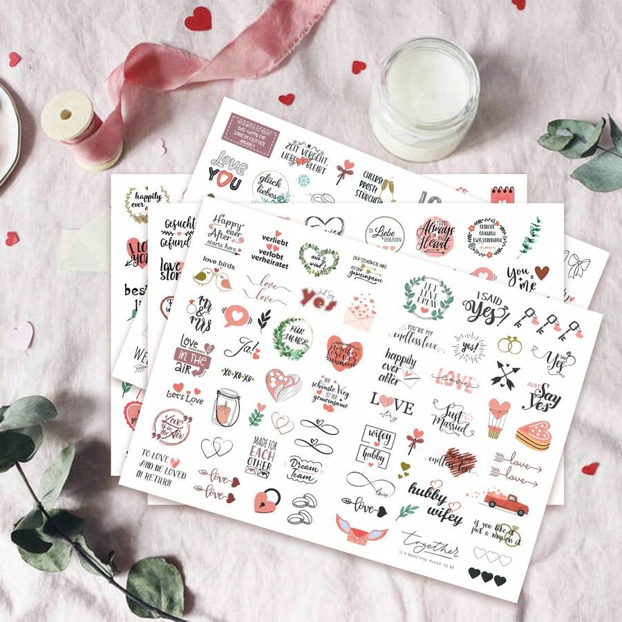 5sheets Wedding And Engagement Planning Stickers - Wedding Planning Stickers (Includes English And German) - A - View 1