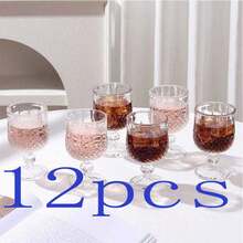 1pc High-Quality Stemmed Glass Cup, Minimalist Striped Design, Large Capacity, Heat & Cold Resistant, Suitable For Kitchen, Restaurant, Coffee, Juice And Various Beverages - Clear - View 11