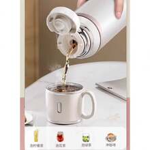 Termo de Acero Inoxidable de 800 ml con Taza y Correa, Botella Térmica para Agua Caliente y Fría, Ideal para Viajes y Deportes - Negro - Ver 6