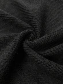 Women's Sexy Plunging Neck Beaded Fitted Knit Camisole, Summer - Black - View 10