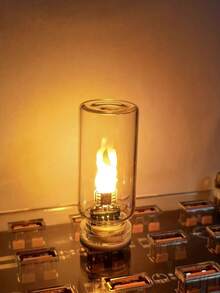 Car USB Atmosphere Light Flickering Flame LED Night Light - Frosted Transparent Glass Candle, Touch Control Mood Lighting Suitable For Car/Bedroom - A - View 11