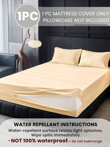 1 tấm bọc nệm chống thấm nước 6 mặt có khóa kéo, phù hợp với nệm dày 9-12 inch cho các cỡ Twin, Full, Queen, King, thoáng khí và không gây tiếng ồn, có thể giặt máy, không gây dị ứng, chất lượng cao, quà tặng gia đình lý tưởng, món quà ngày lễ hoàn hảo - Màu be (ga trải giường cao 25cm) - Xem 3