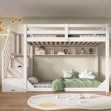 Kids Bed Frames, Headboards & Footboards - White + Wood + 90cm*200cm-1 - View 9