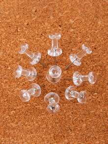 50/100pcs Transparent Map Tacks, Photo Cork Board Push Pins - Nails - View 5