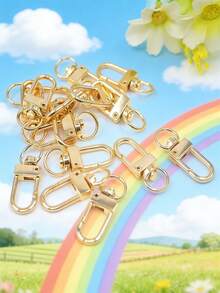 10/100pcs Colorful Metal Lobster Claw Clasp - With Swivel Trigger Hook, Keychain And DIY Accessories, Suitable For Bags, Keychains And Jewelry Making - Durable Zinc Alloy, Vibrant Colors, Easy-To-Use Design, Lobster Clasps For Jewelry Making - Multicolor - View 9