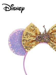 Disney 1个闪亮米奇米妮老鼠耳朵发箍，适合男士、女士和情侣佩戴，是公主角色扮演、主题派对、游乐园拍照道具、生日庆祝和节日派对的理想选择。 - 彩色 - 查看 2