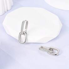 925 Sterling Silver Hoops Earrings Hypoallergenic Hoops Earrings With Zirconia Fashion High Quality Jewelry For Women Girls - Multicolor - View 10