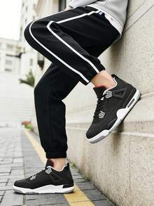 New Unisex Athletic And Casual Shoes. Stylish Design With Multiple Color Options, Comfortable Mid-Top, Perfect For Everyday Wear, Gym Workouts, Casual Activities, Or As A Gift For Holidays And Birthdays. - 黑色 - 查看 2