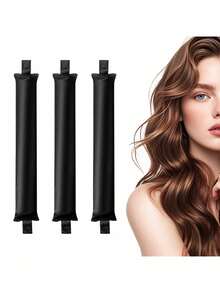 3pcs No-Heat Curling Iron, Slouchy Curling Tool, Heatless Curl Wand, Women's Fashion Big Wave Curling Wand, Suitable For Sleeping And Nighttime Use, Clip Curling Iron, Suitable As Mother's Day Gift - A - View 13