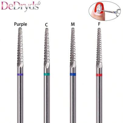 1PC Tungsten Conical Flat Head Nail Drill Bits Set For Electric Nail File, Professional Manicure Pedicure Acrylic Gel Nail Art Removal Sanding Bands Burrs Tips Nail Art Tools