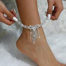 1pc Elegant Crystal Anklet, Suitable For Women's Wedding, Party, Beach Wear - Anklet - View 2