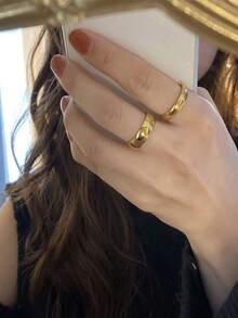 Set de 3 anillos sólidos minimalistas, aptos para uso diario - Multicolor - Ver 2