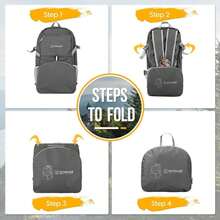 ZOMAKE Lightweight Packable Backpack 35L, Light Foldable Backpacks Water Resistant Collapsible Hiking Bag, Compact Folding Day Pack for Travel Camping(Dimgray) - ColorD - Ver 5