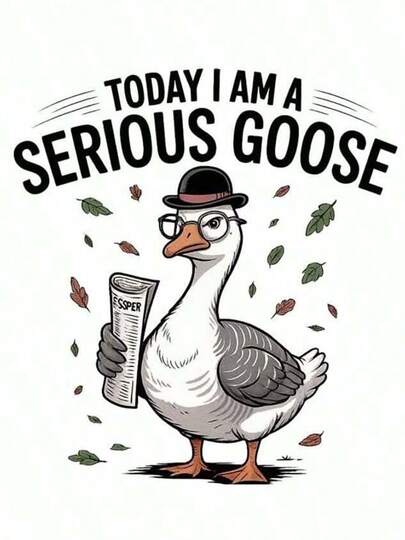 1pc/2pcs/3pcs Serious Goose Heat Transfer Stickers, Suitable For DIY T-Shirts, Jeans, Pillows, Backpacks, Hats And Sofa Covers, Waterproof, Fade-Resistant, Durable, Washable Plastic Stickers, Funny Patterns, Textile Decoration, Clothing Embellishment, Crafts Hobbyists