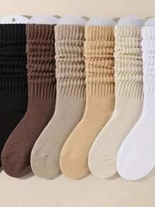 1/2   Pairs Women's Fall Autumn Winter Slouch Knit Socks Slouchy Socks Women Scrunch Socks Women Scrunchie Socks Women Crew Socks Delamerican (Apricot, Light Yellow, Khaki, Brown) Compression Socks Comfortable, Warm & Breathable, Fashionable Perfect Gifts For Hiking, Back To School, Halloween & Christmas Xmas, Cozy - 隨機色1雙 - 查看 9