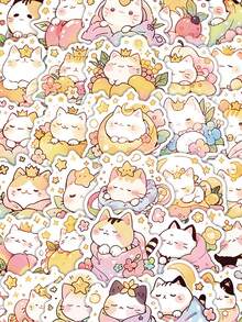 33pcs New Cute Cat Stickers, Creative Funny Kitten Painted Illustration Stickers, Waterproof Self-Adhesive - Kitten - View 7
