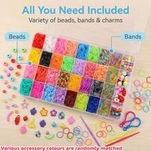 1 hộp/4500 chiếc Dây cao su nhiều màu với 15 màu dùng để làm vòng tay, vòng cổ, dây đeo điện thoại tự làm, màu sắc ngẫu nhiên - Nhiều màu - Xem 22