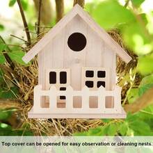 Wooden Bird House For Outdoor, Hanging Nest Box For Wild Birds, Rustic Garden Decor For Backyard Patio Yard - View 10