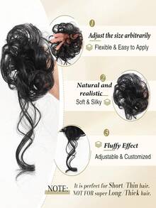 Curly Bun Wig Clip-In Hair Extensions - Multicolor - View 4