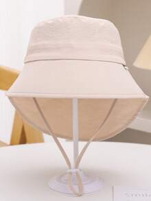 1顶可调节儿童遮阳帽，宽檐渔夫帽，适合1-10岁男孩女孩，夏季防紫外线颈部遮阳帽 - 彩色 - 查看 11