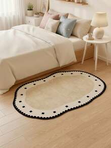 1 pieza Alfombra absorbente multiusos, alfombra de baño con borde negro con lunares, alfombra de cocina, alfombra de baño, alfombra de baño, felpudo, alfombra pequeña, alfombra, alfombra, decoración del hogar, alfombra de área, alfombra de exterior, decoración del hogar, alfombra de área, alfombra de dormitorio, alfombra lavable - Multicolor - Ver 4