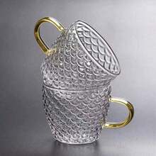 12pcs/6pcs/4pcs/2pcs Set Dragon Scale Patterned Glass Cup, 120ml Small Tea Cup, Luxury Cup, Whiskey Glass, Suitable For Tea, Coffee, Home, Office, Cafe - Clear - View 2