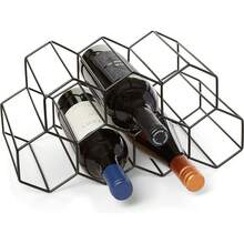 U Chef Soporte para Botellas de Vino, Estante de Vino Moderno de Metal, Almacenamiento de Botellas de Vino, Organizador de Botellas de Vino para 9 Botellas. - Ver 1