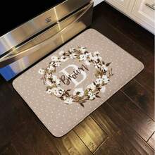 1/2/3 Pcs Custom Mat With Name And Initial, Custom Name Doormat Room Decor With Florals Patterns, Bathroom Rugs, Kitchen Decor, Door Mat, Laundry Room Accessories - Multiple Sizes Available, Durable, Non-Slip, Machine Washable, Perfect For , Valentine's Day, Christmas, Halloween, Easter, Thanksgiving & More - Ideal For Homeowners, Renters, Students, Office Workers, Family Members, Gift For Someone Who Has Just Moved - Suitable For Home, Office, Garden, Dorm Decor, Laundry Room Accescories, Bathroom Rugs, Rugs For Pet Dog Cat - Multicolor - View 6