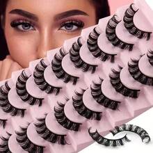 Russian Volume False Eyelashes, D Curl Density, Curly & Thick, High Quality Eyelash Extensions, Natural Makeup Effect, Soft & Curly, Eyelash Lengthening, Stunning Eyelash Effect, Eyelash Strips, Eyelashes, False Eyelashes, Gift For Women - Black - View 5