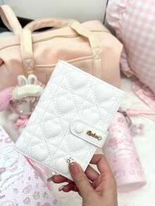 1 chiếc ví kiểu Nhật mới, nguyên bản, đa năng, ngọt ngào, dễ thương, thời trang, cổ điển, thanh lịch, thêu hình trái tim đính pha lê, chất liệu da PU mềm cao cấp, chống nước, có thể đựng thẻ, tiền xu, chứng minh thư, tiện dụng cho sử dụng hàng ngày, mua sắm, đi làm, dự tiệc, làm quà tặng. - Nhiều màu - Xem 8