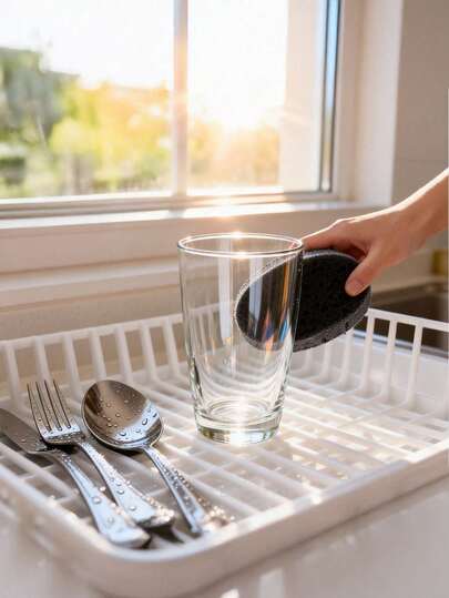 1-10 Sheet Pack Of Black Seaweed Kitchen Sponges - Oil-Resistant And Durable, Not Easily Stained With Oil, Suitable For Cleaning Tableware And Cookware.