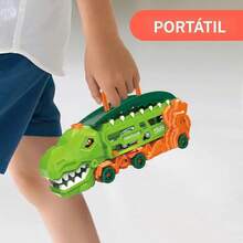 Set de Mini Dinosaurio Transformable, Auto de Aleación Incluido, Portátil y Expandible, Juguete Favorito para Niños, Regalo Divertido - Camello - Ver 3