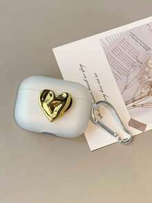 INS电镀心形1/2代耳机保护套，无线蓝牙苹果Pro 2保护套带登山扣 - 愛心 - 查看 6