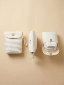 防水婴儿尿布包，便携式尿布收纳包，适用于存放婴儿衣服、尿布、湿巾、户外用品、婴儿派对用品、家居装饰、礼品 - 彩色 - 查看 3