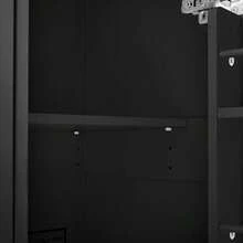 Islas de almacenamiento móviles - Negro+Natural+MDF - Ver 8