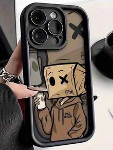 1pc Black Mask Graphic Pattern Full Body TPU Shockproof Phone Case Compatible With  16, 15, 14, 13, 12, 11 Pro Max, Series Waterproof Anti-Fall Scratch Resistant-For-Your-New- - 1pc - 查看 2
