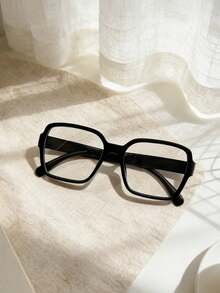 1副女士极简透明镜片眼镜 - 全框椭圆形镜架，带弹簧铰链，圆形设计，适合日常通勤、休闲佩戴和各种脸型 - 彩色 - 查看 2