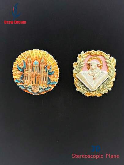 1pc Spain Saint James Theme 3D Embossed Fridge Magnet, Creative Home Decor Gift, Magnetic Sticker Decor, Travel Souvenir Gift, Unique Travel Collection Gift, Creative Magnetic Sticker, Exquisite Travel Souvenir, Travel Souvenir Decor Sticker, Suitable For Home, Office Decor, Personalized Travel Souvenir Fridge Magnet Sticker, Home Decor, Kitchen, Room, Office, Cabinet Craft Gift, Holiday Souvenir Gift, Exquisite Small Gift